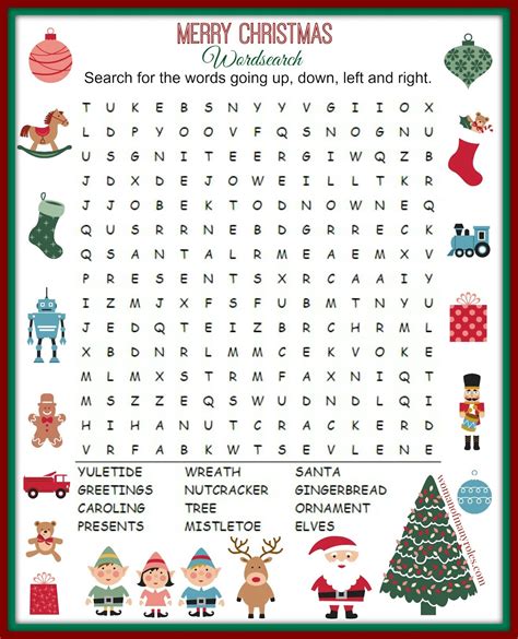 christmas word search  printable