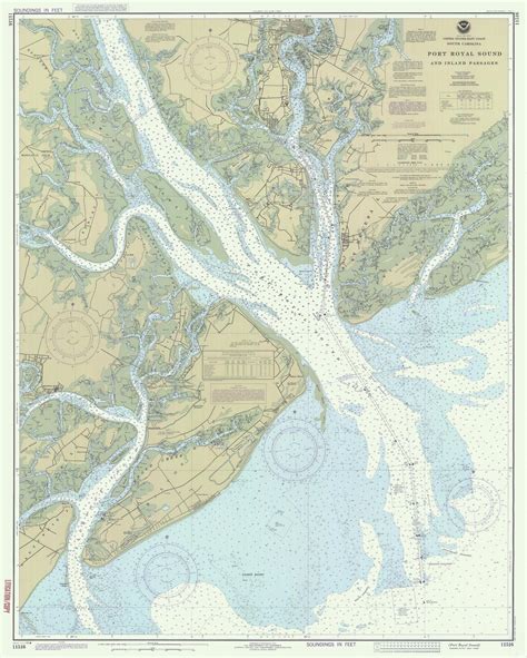 port royal sound map  nautical chart print etsy nautical chart