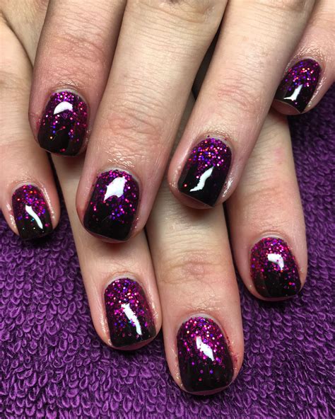 Notd Lecente Glitter Ombré Dark Purple Nails Ombre Nails Glitter