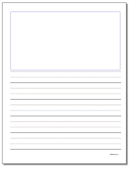 blank handwriting worksheet  kindergarten