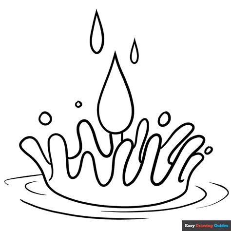 water drops coloring page easy drawing guides