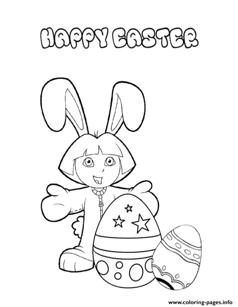 dora easter eggs coloring page printable