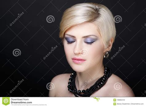 Woman Blonde Hair Stock Image Image Of Make Background