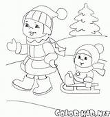 Kolorowanka Kolorowanki Zabawa Colorkid Zima Dzieci Roku Pory sketch template