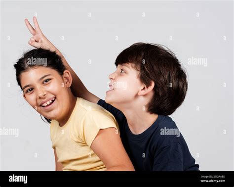 female kids tease  res stock photography  images alamy