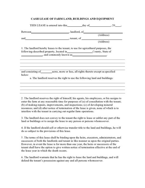 land lease agreement form kenya  printable form templates  letter