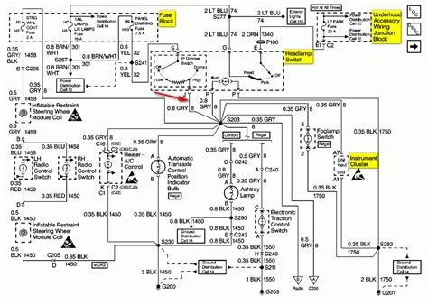 wiring diagram   instrument panel    buick century limited