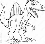 Spinosaurus Cartoon Coloriage Dinosaure Geladen Geduld sketch template