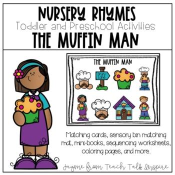muffin man nursery rhymes  toddlers  preschoolers tpt