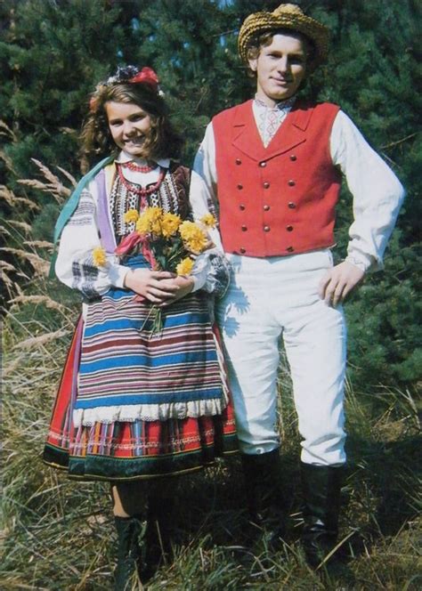 region  podlasie eastern poland  postcard polish folk costumes polskie stroje ludowe