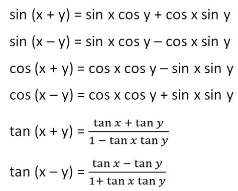 angle sum  difference formulas   formula trigonometry