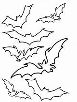 Bats Bat Coloring Halloween Pages Stencil Kids Printable Template Print Clipart Stencils Color Patterns Souris Chauve Pochoir Witch Sjablonen Templates sketch template