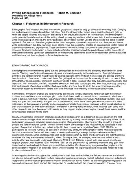 writing ethnographic fieldnotes robert  pacific discovery