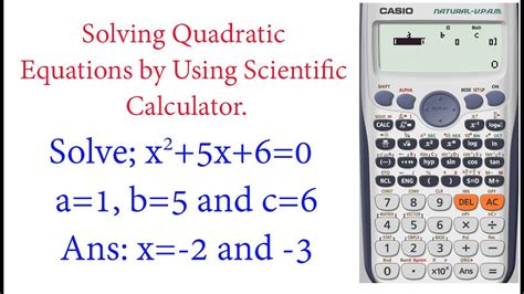 solve quadratic equations   calculator scientific calculator fx es  tips