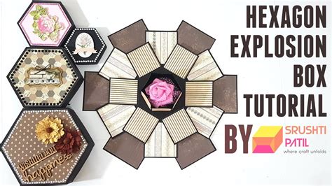 hexagon explosion box tutorial  srushti patil youtube