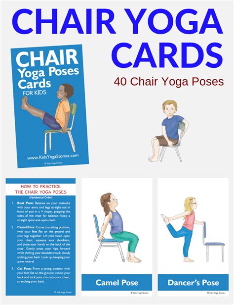 chair yoga poses  kids cards  therapy source