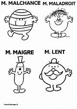 Monsieur Coloriages Malchance Mme Hargreaves Roger Maigre Maladroit Lent Personnage Rigolo Amusant Colorier école Langage sketch template