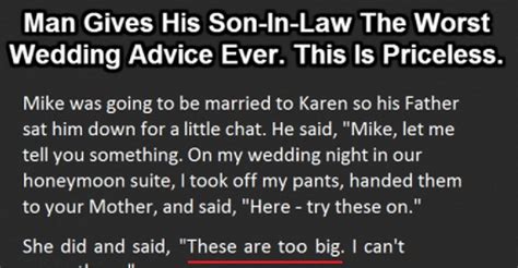 Man Gives His Son In Law The Worst Wedding Advice Ever This Is