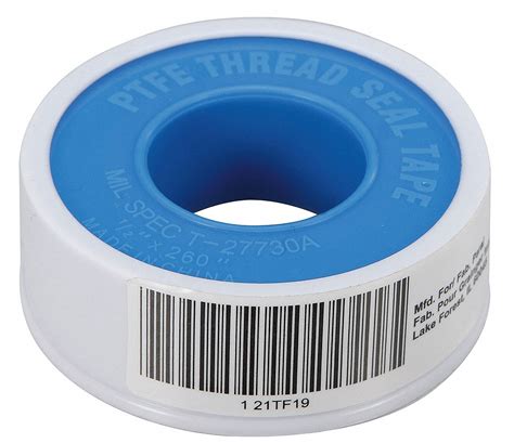 grainger approved thread sealant tape ptfe   sg   width   length white