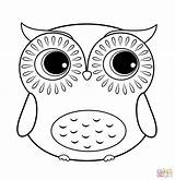 Coloring Owl Pages Cartoon Printable Drawing sketch template