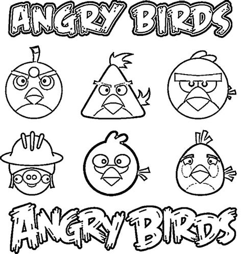 angry bird characters coloring page kids play color