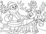 Coloring Pages Christmas Printable Santa Reindeer Print Sheets Azcoloring sketch template