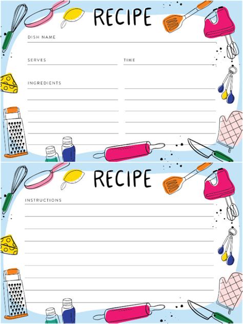 printable recipe cards  crafted life