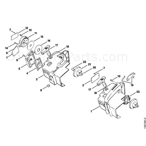 stihl  chainsaw  parts diagram recoil housing