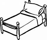 Bed Drawing Clipart Coloring Clip Letto Pages Color Stilizzato Easy Furniture Puzzle Angles Printable Activitats Simple Kids Drawings Bedroom Singolo sketch template