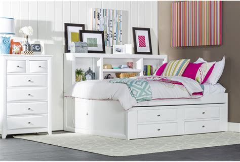 varsity white twin roomsaver bed  drawer captains trundle