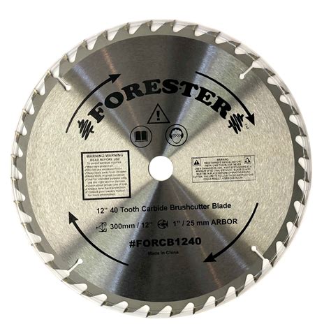 Forester 40 Tooth Carbide Tip Brush Cutter Blade 12 X 1