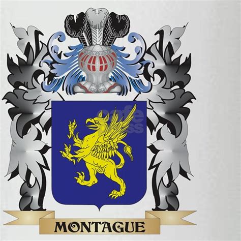 montague coat  arms family cres drinking glass cafepress