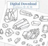 Crystals Stickers sketch template