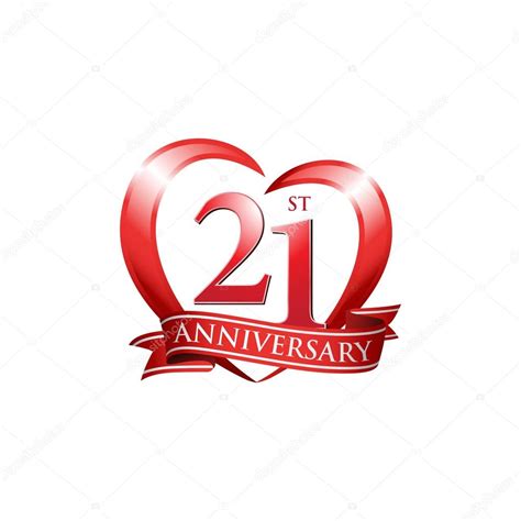 st anniversary logo red heart stock illustration  cariefpro