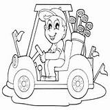 Golf Cart Coloring Boy Pages Riding Surfnetkids Sports Template sketch template