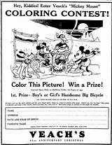 Mickey Coloring Minnie Contest Pluto Early Donald 1935 Mouse sketch template
