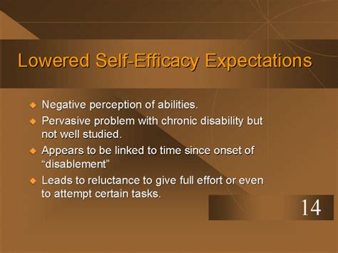 Lowered Self Efficacy Expectations