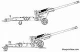 Howitzer M198 155mm Blueprints Blueprintbox sketch template