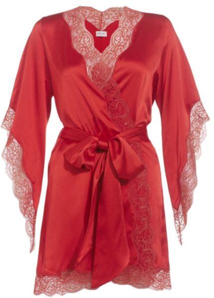 Myla Sophie Short Silk Robe In Red Lyst