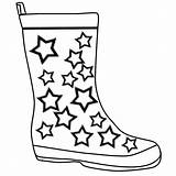 Coloring Boots Rain Popular sketch template