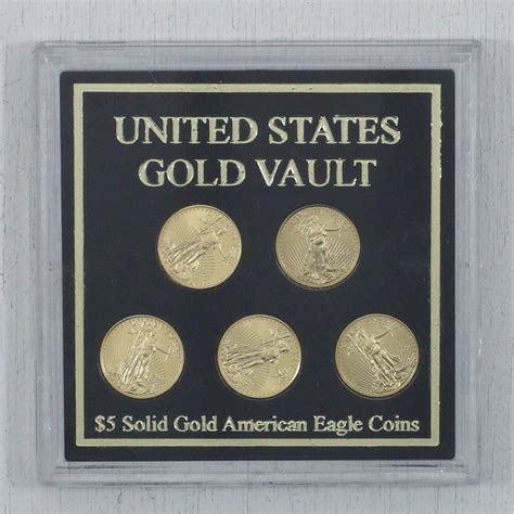 united states gold vault  oz solid gold american eagle  coin set  hard plastic display