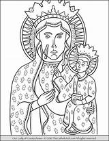 Boska Kolorowanka Matka Czestochowa Druku Obraz Thecatholickid Guadalupe Fatima Lourdes Pokoloruj sketch template