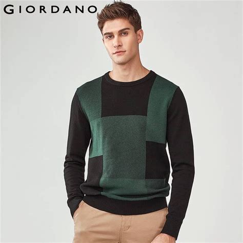 giordano men sweater men quality combed cotton pullover