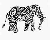 Elephant Coloring Tribal sketch template