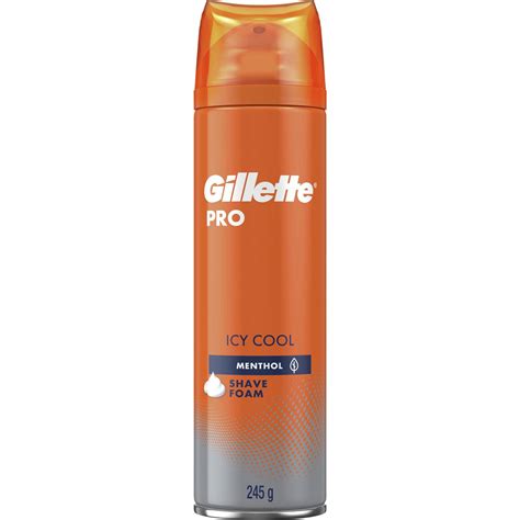 gillette pro icy cool shaving foam menthol  woolworths