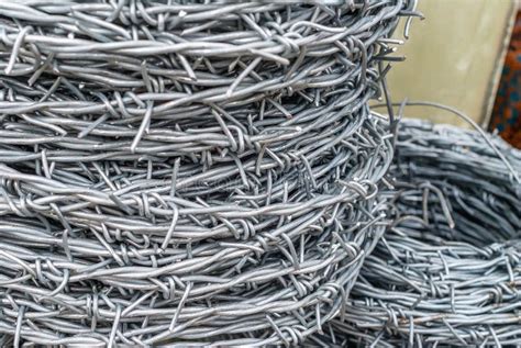 barbed wire roll  sale royalty  stock photo image