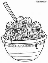 Coloring Pages Spaghetti Food Doodle Alley Noodle Noodles Meatballs Printable Color Sheets Template Popular Kids Chinese Simple Choose Board Mediafire sketch template