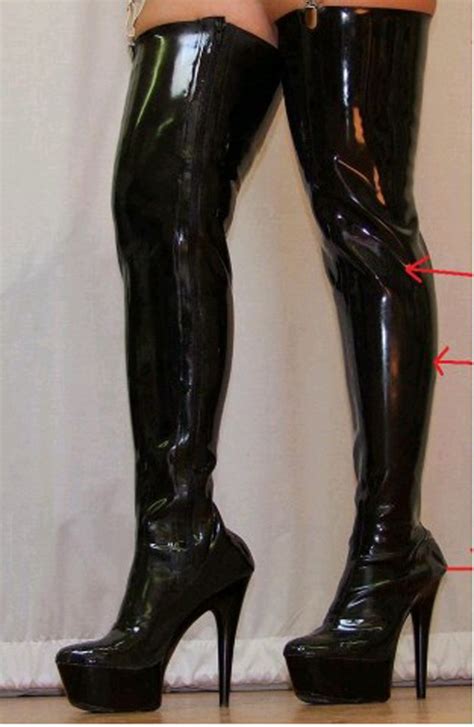 Latex Boots High Heeled 100 Pure Natural Latex Handmade In Over The