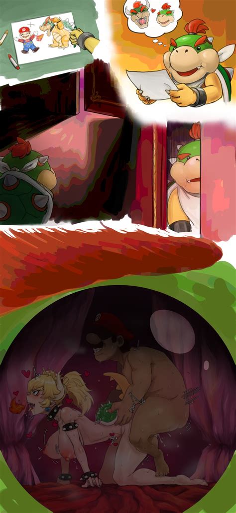 Bowsette Mario And Bowser Jr Mario And 1 More Drawn By Exabyte