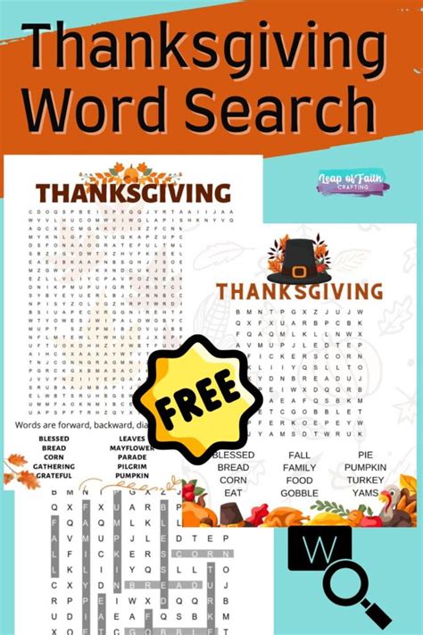 printable thanksgiving word search  options leap  faith